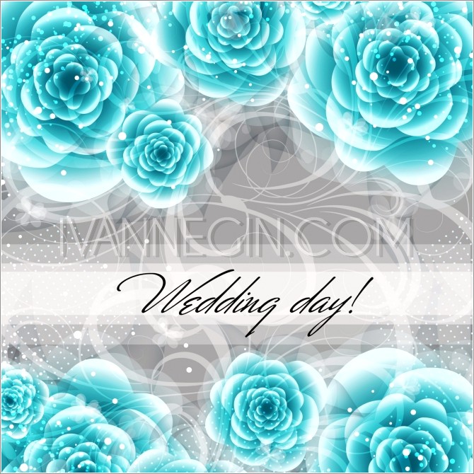 Background Royal Blue Wedding Invitation Card