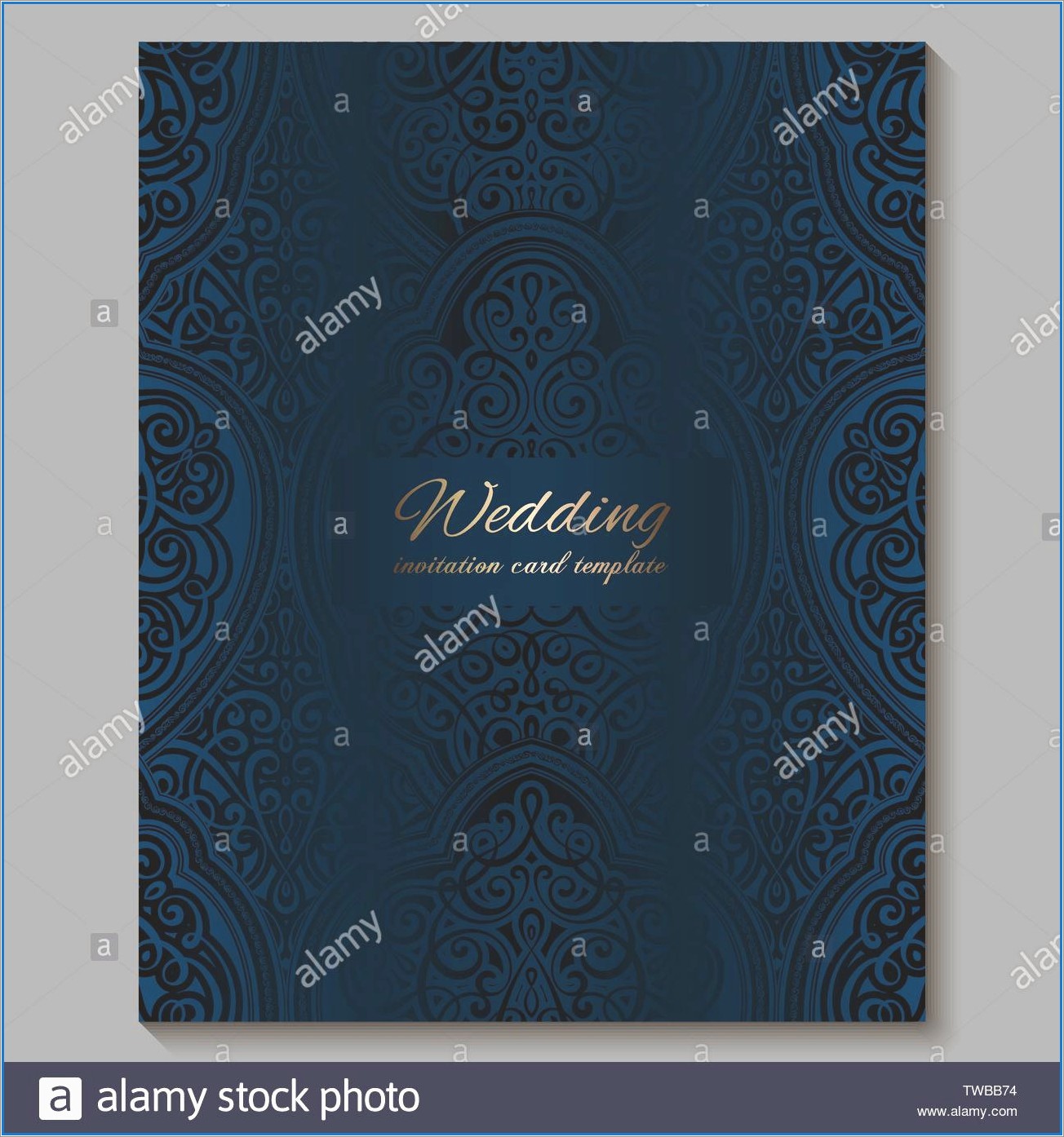 Background Royal Blue Wedding Invitation Design