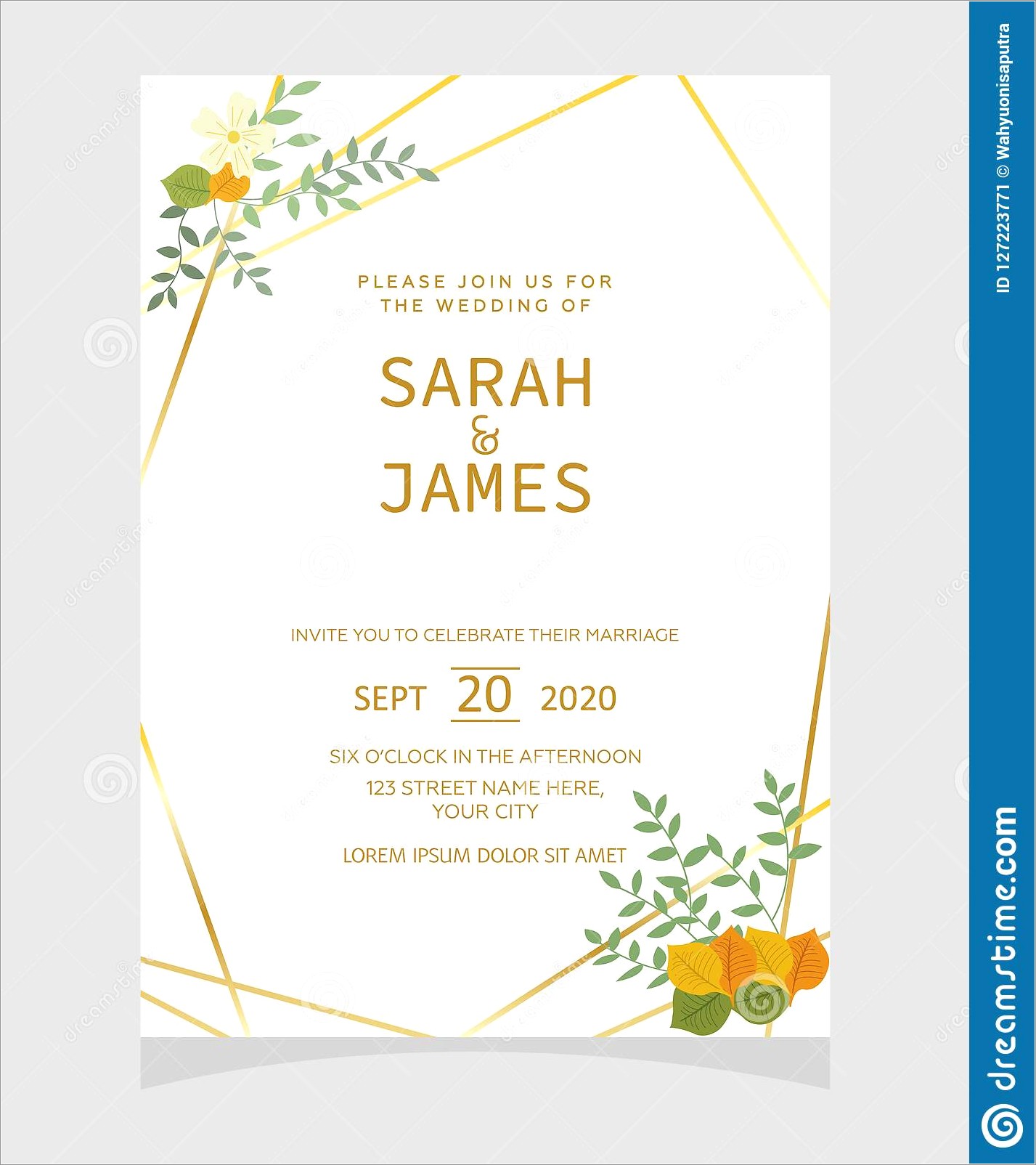 Background Wedding Invitation Card Template