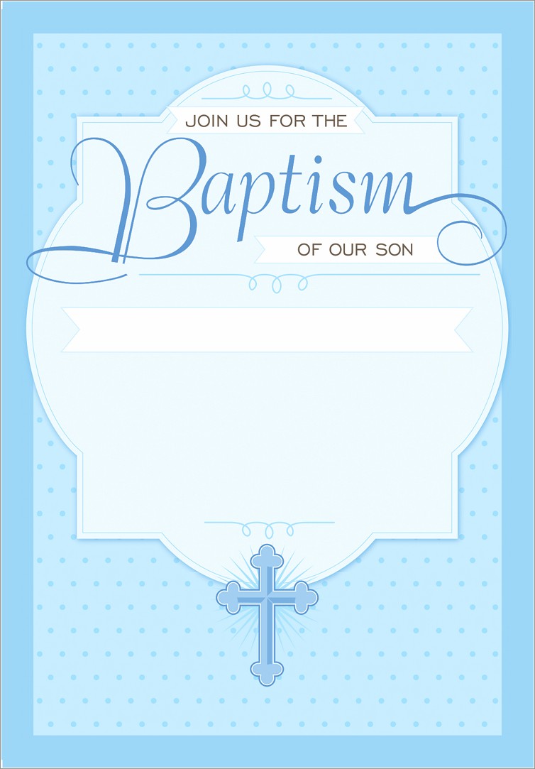 Baptism Invitation Boy Template