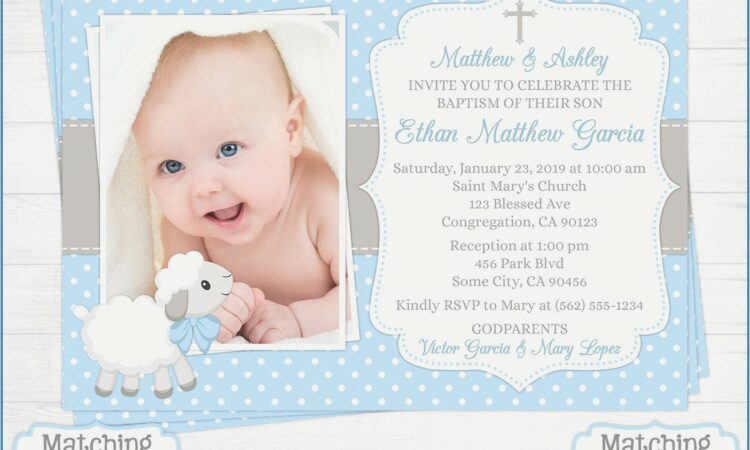 Baptismal Invitation Card Sample