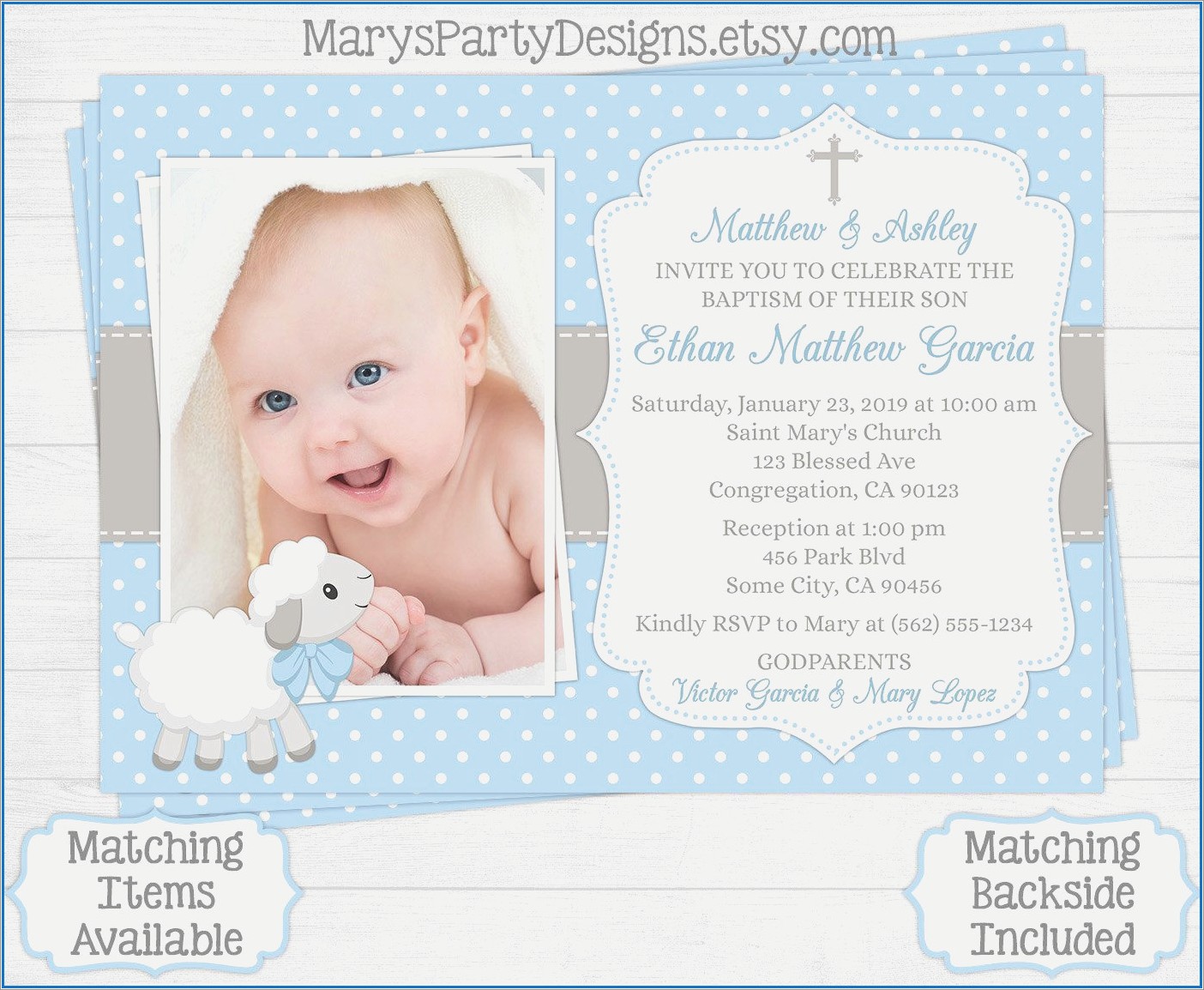 Baptismal Invitation Card Sample