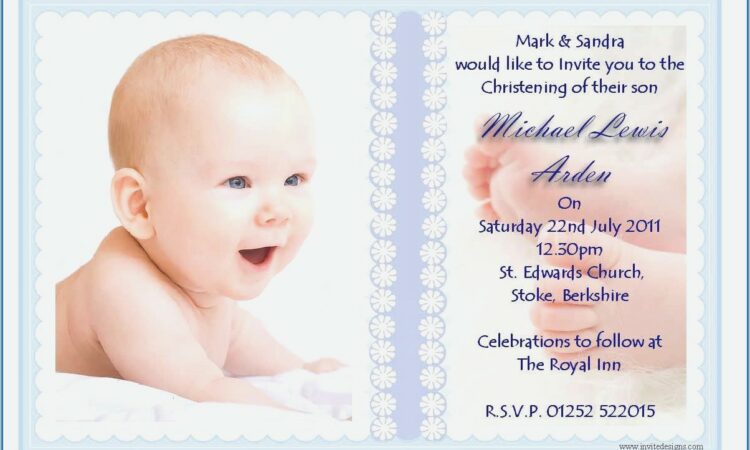 Baptismal Invitation For Baby Boy