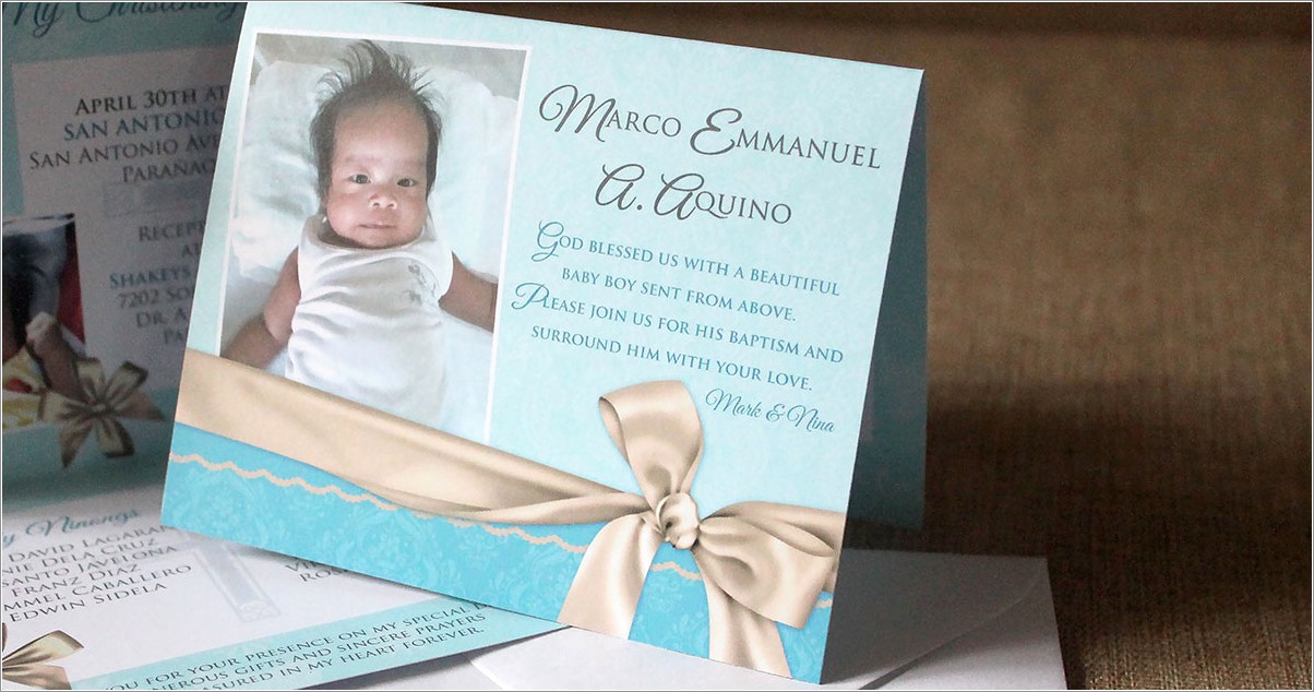 Baptismal Invitation For Baby Boy Philippines
