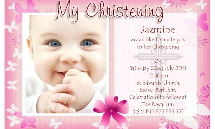 Baptismal Invitation For Baby Girl