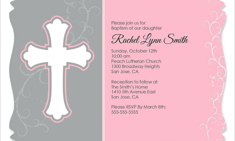 Baptismal Invitation For Baby Girl Layout