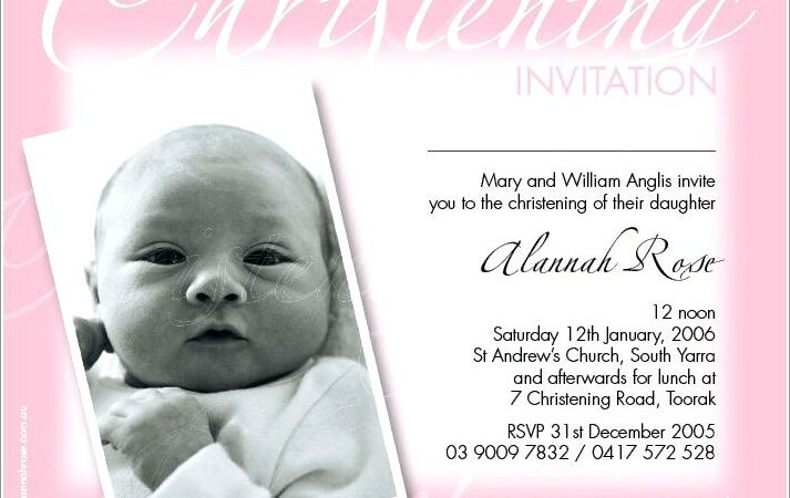 Baptismal Invitation For Baby Girl Template