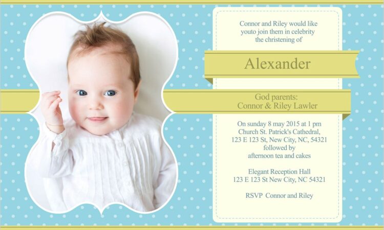 Baptismal Invitation Sample Layout