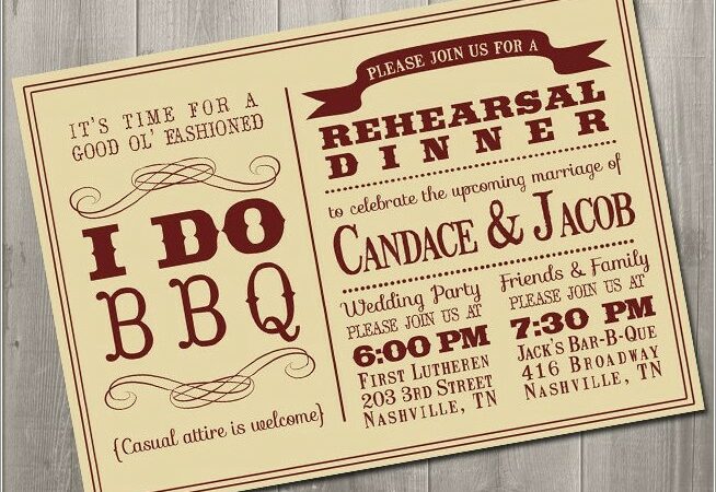 Barbecue Rehearsal Dinner Invitations