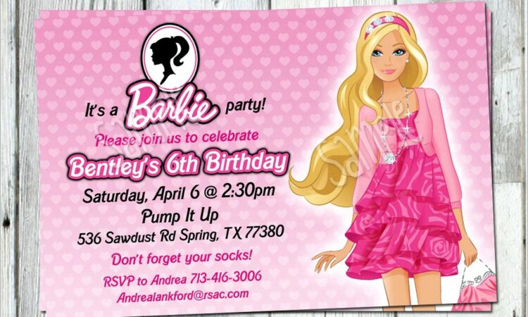 Barbie Birthday Invitations Online