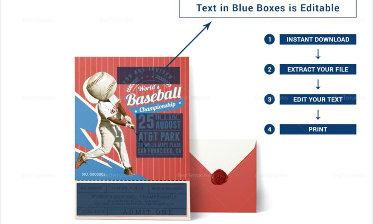 Baseball Card Invitation Template