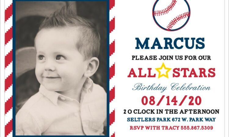 Baseball First Birthday Invitations