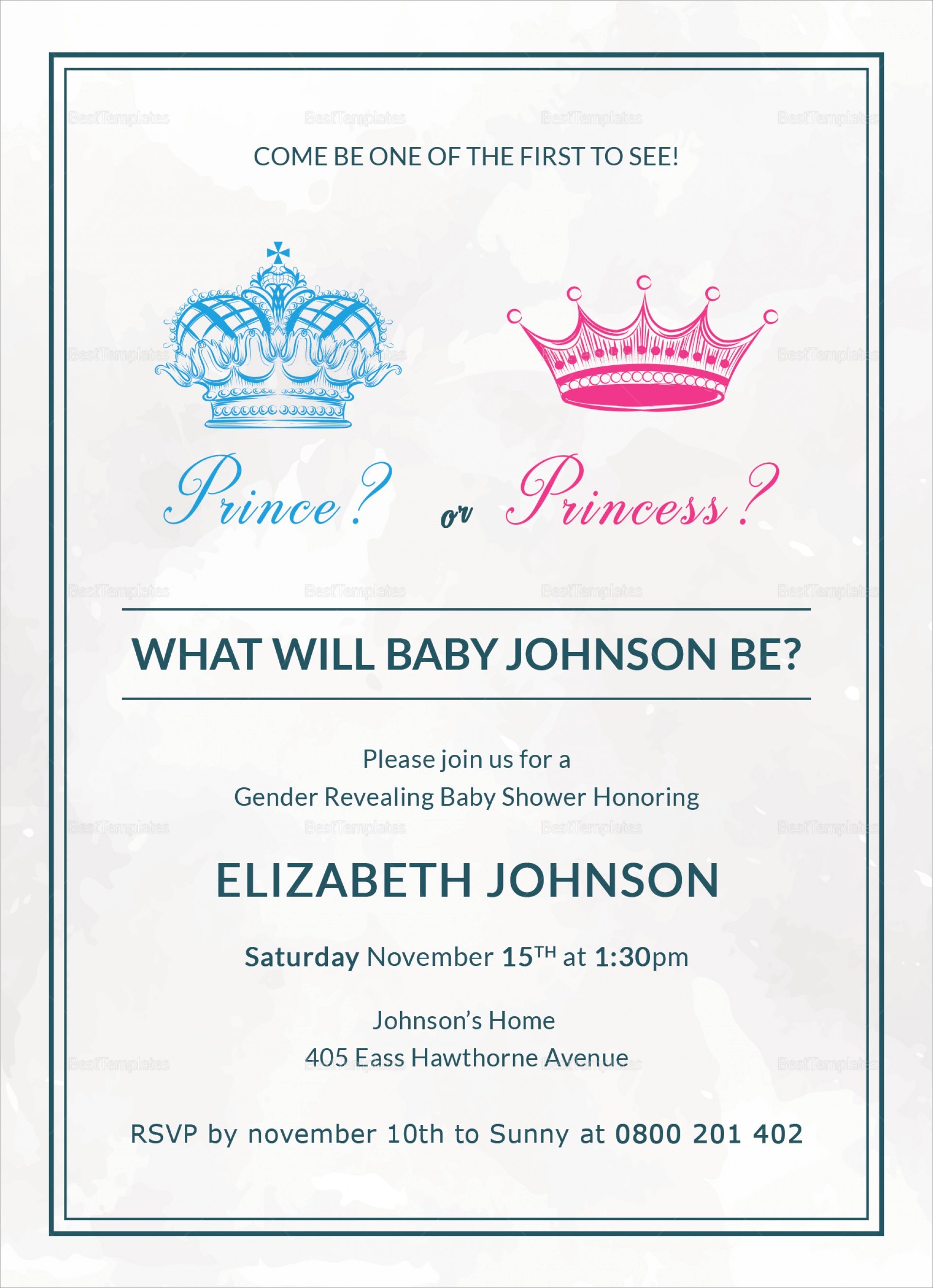 Baseball Gender Reveal Invitation Template