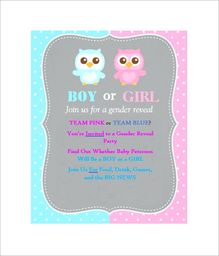 Baseball Or Bows Gender Reveal Invitations Template