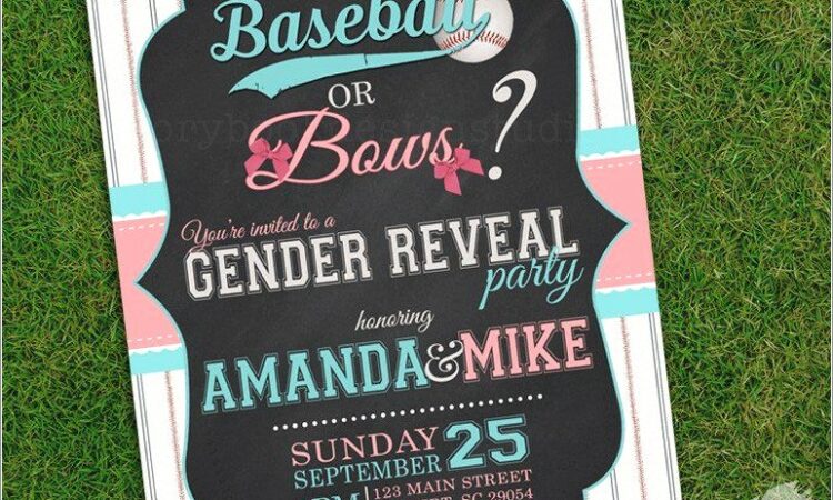 Baseball Or Bows Invitations