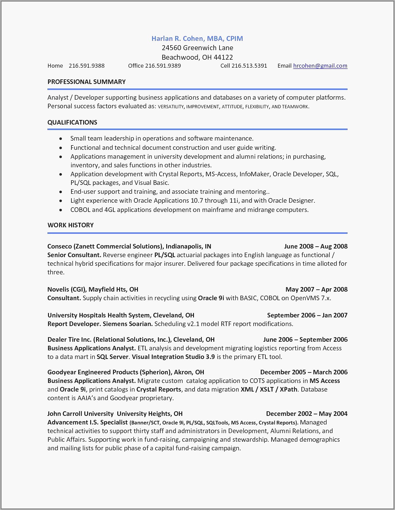 Basic Resume Format Download In Ms Word