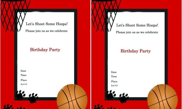 Basketball Birthday Invitations Printable