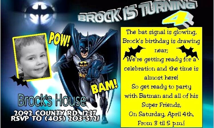 Batman Invitation Card Template