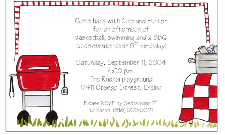 Bbq Potluck Invitation Wording