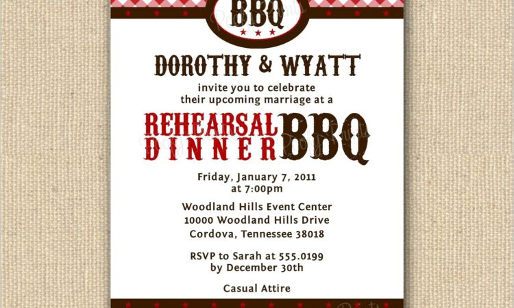 Bbq Rehearsal Dinner Invitations