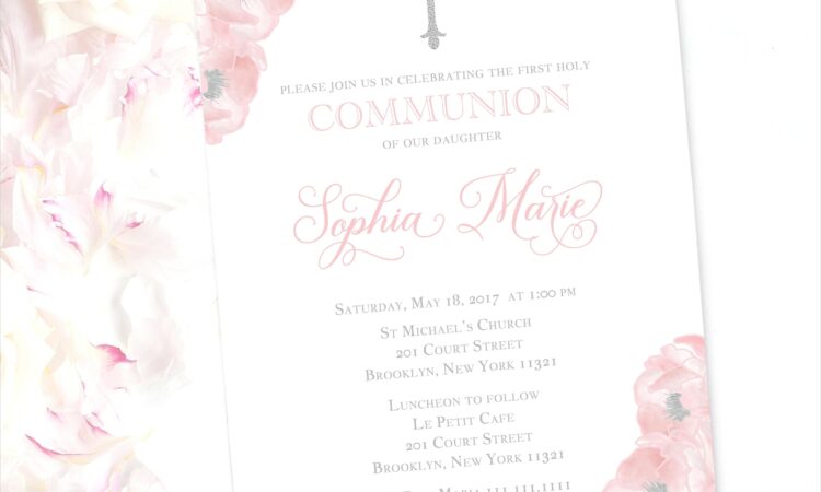 Beautiful Girl Communion Invitations