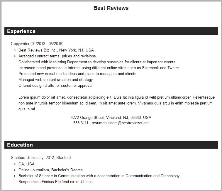 Best Free Online Resume Builder Reviews