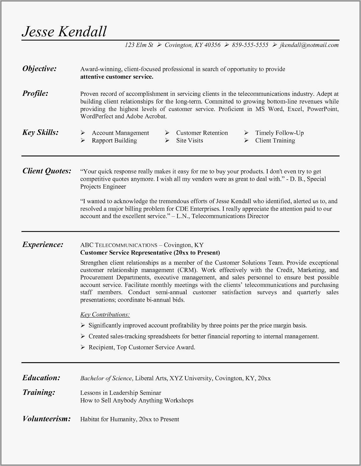 Best Resume For Freshers Doc Download