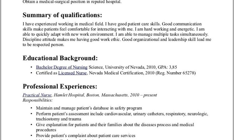 Best Resume Format For Nursing Job