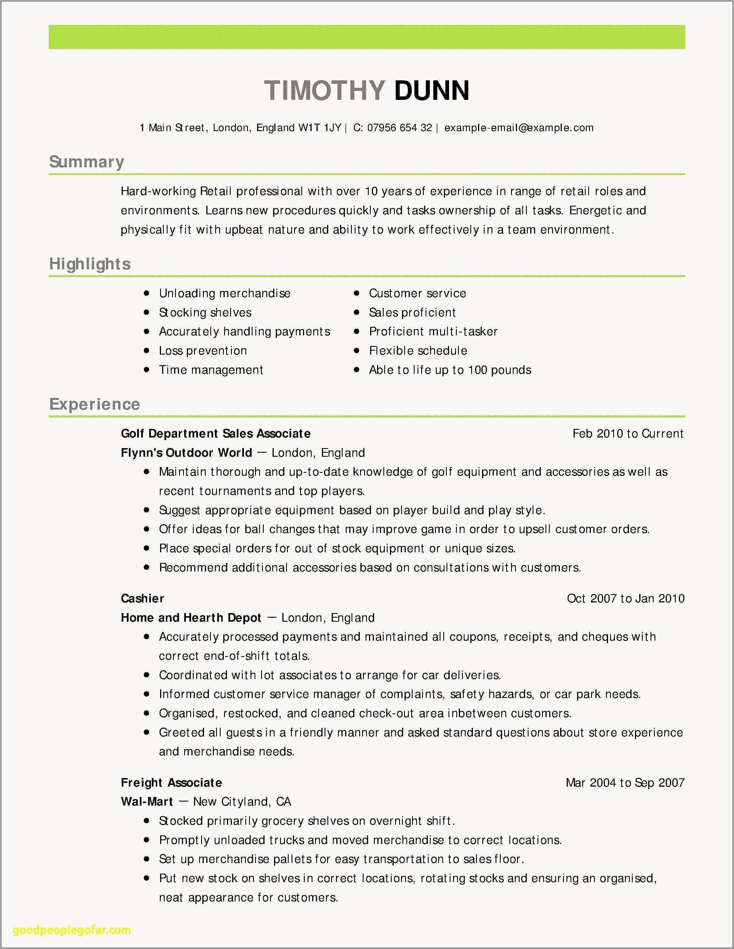 Best Resume Format For Retail Jobs