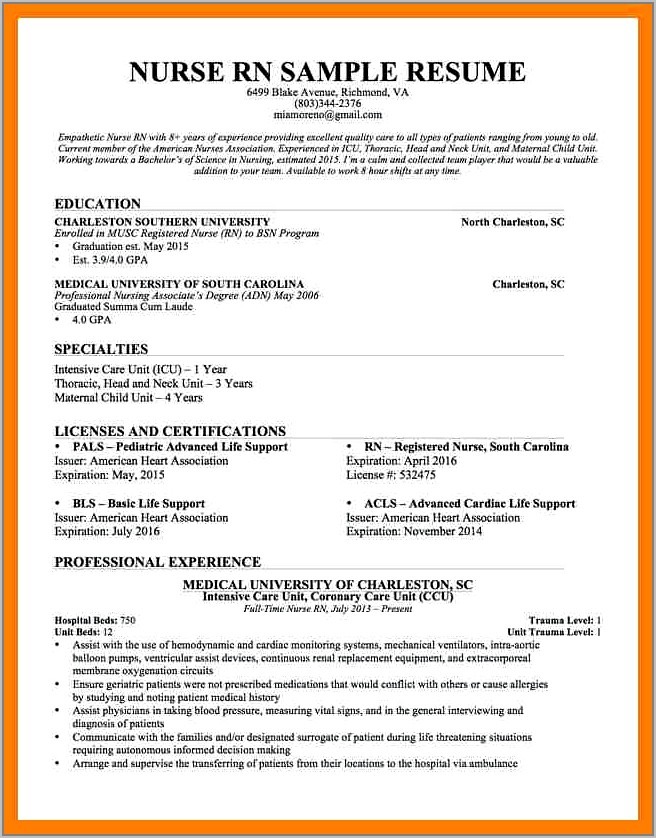 Best Resumes For Registered Nurses