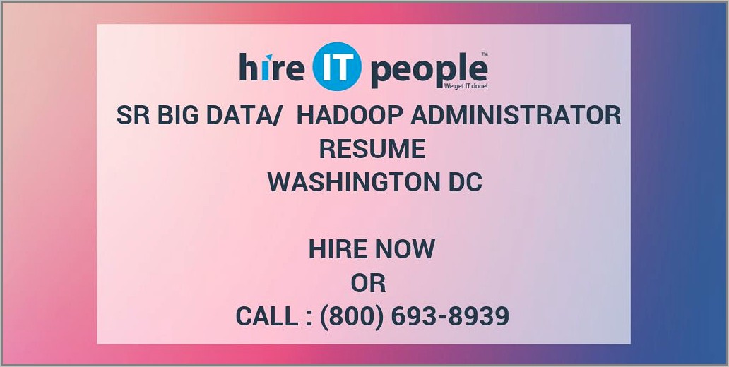 Big Data Hadoop Administrator Resume
