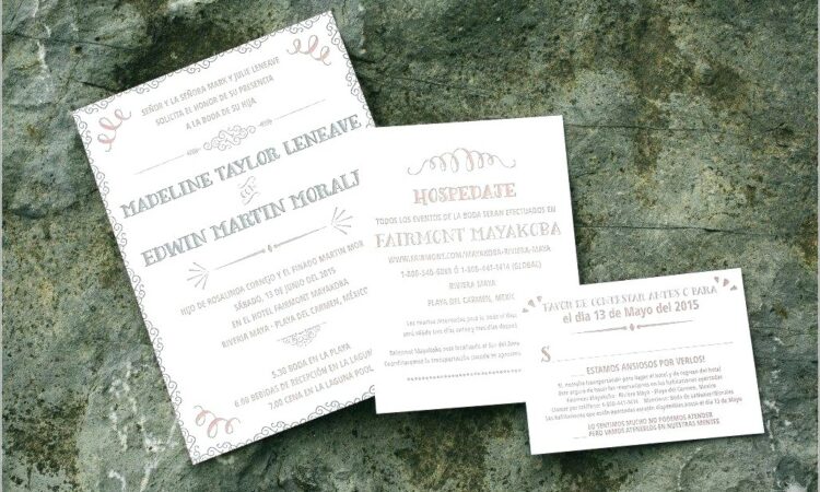 Bilingual Wedding Invitations French English