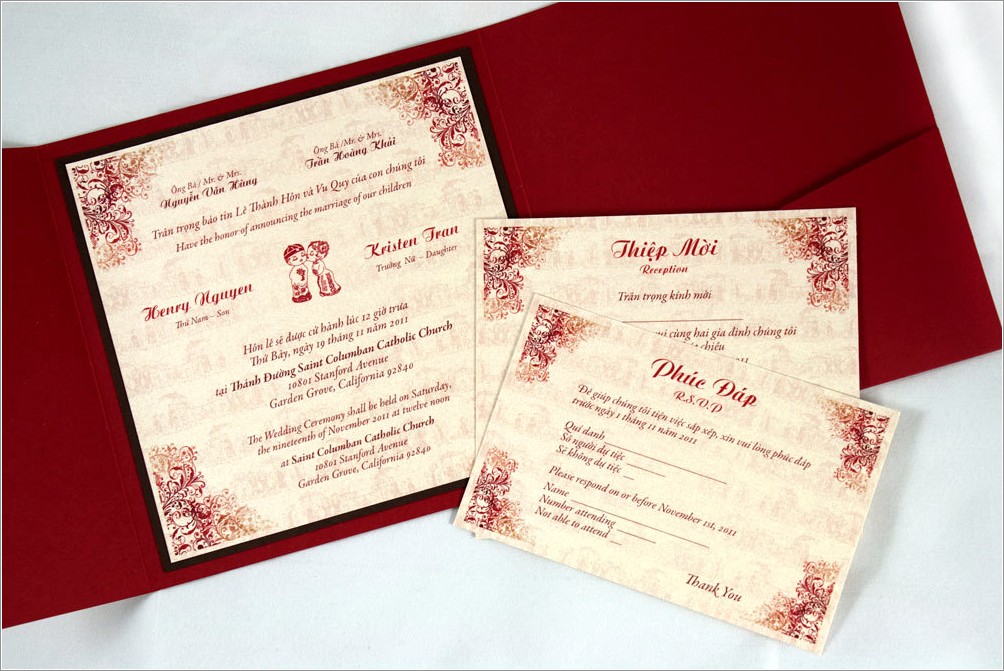 Bilingual Wedding Invitations Vietnamese