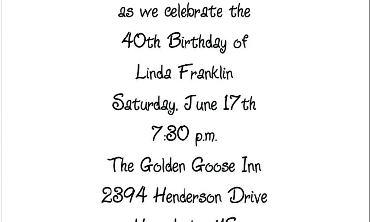 Birthday Invitation Wording For Adults