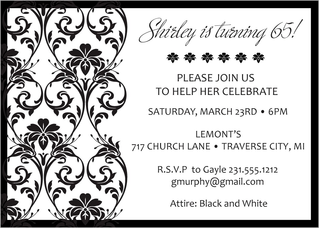 Birthday Invitations For Adults Templates