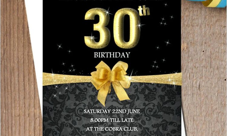 Black And Gold Birthday Invitations Free