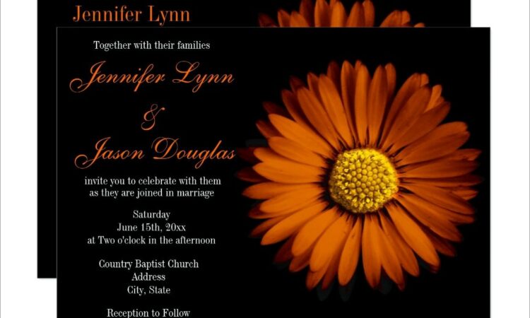 Black And Orange Wedding Invitations