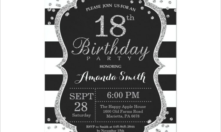 Black And Silver 50th Birthday Invitations