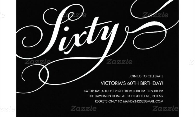 Black And White 60th Birthday Invitations