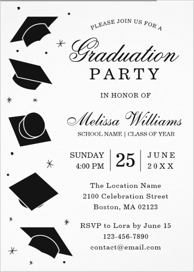 Black And White Graduation Invitations