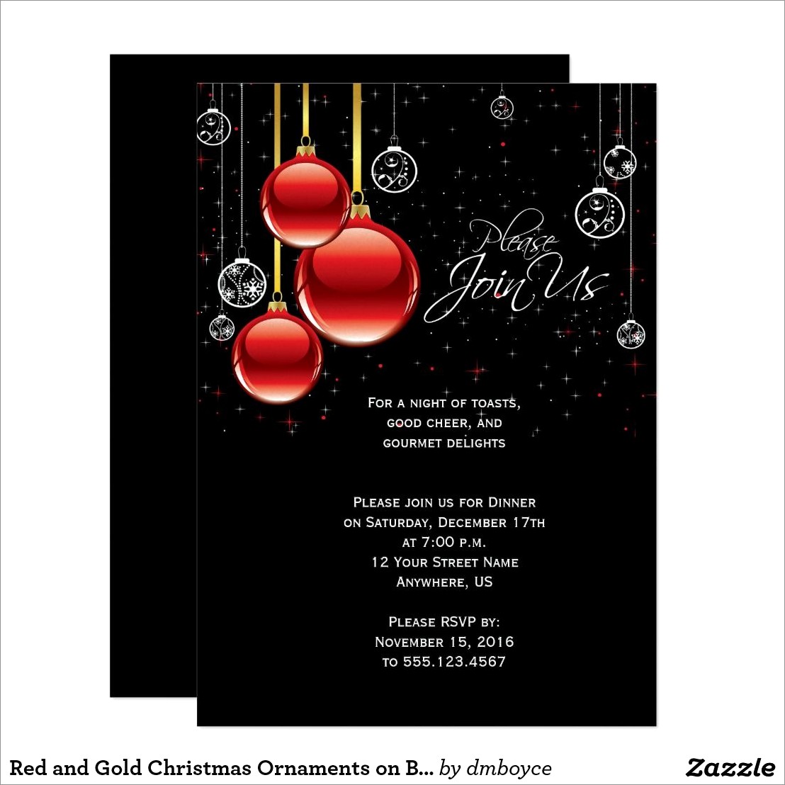 Black Gold And Red Invitations