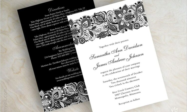 Black Lace Wedding Invitations