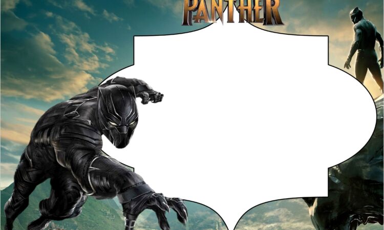 Black Panther Birthday Invitations Templates