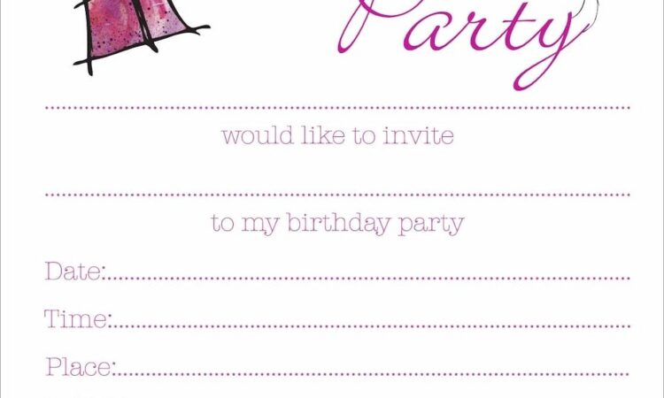 Blank 13th Birthday Invitations