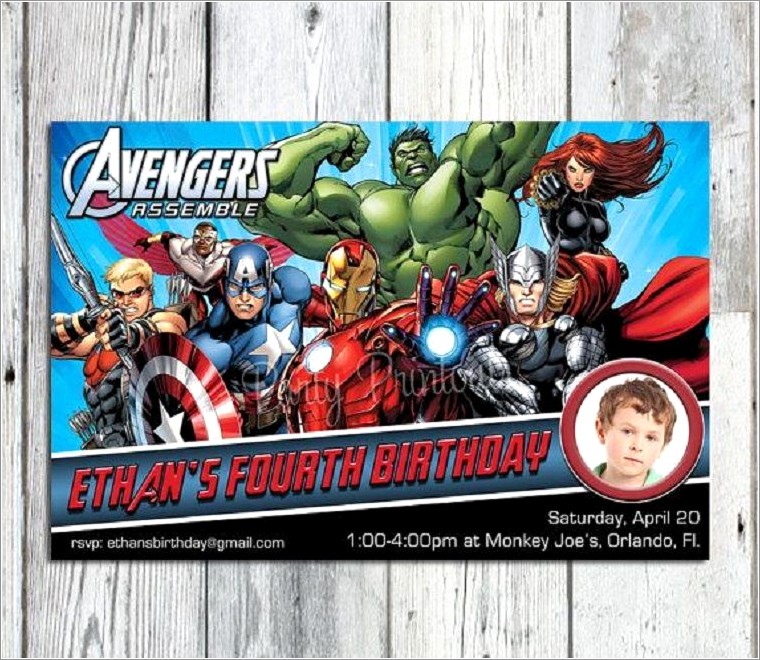 Blank Avengers Birthday Invitations
