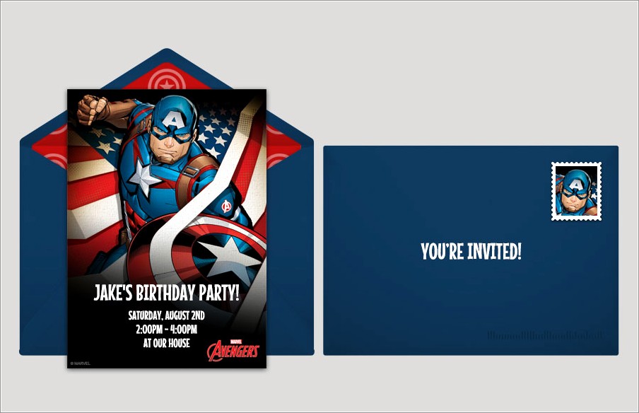Blank Avengers Invitation Card