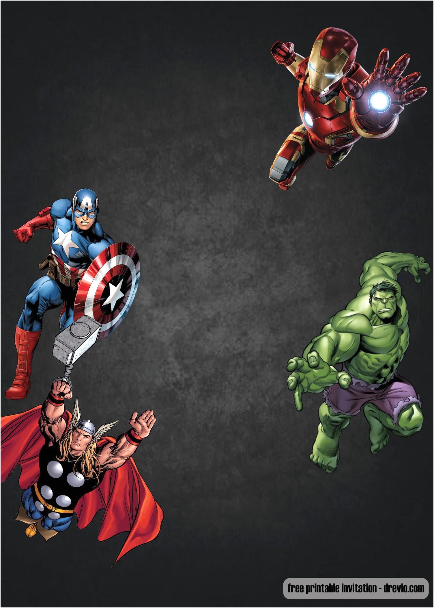 Blank Avengers Invitation Template