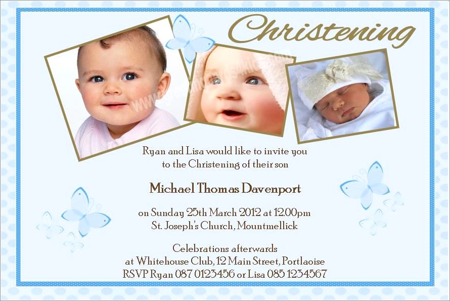 Blank Baptismal Invitation For Baby Girl