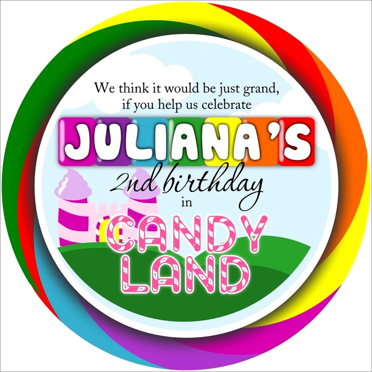 Blank Candyland Invitation Free Template