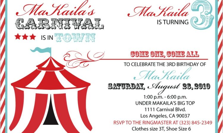 Blank Circus Invitation Template Free